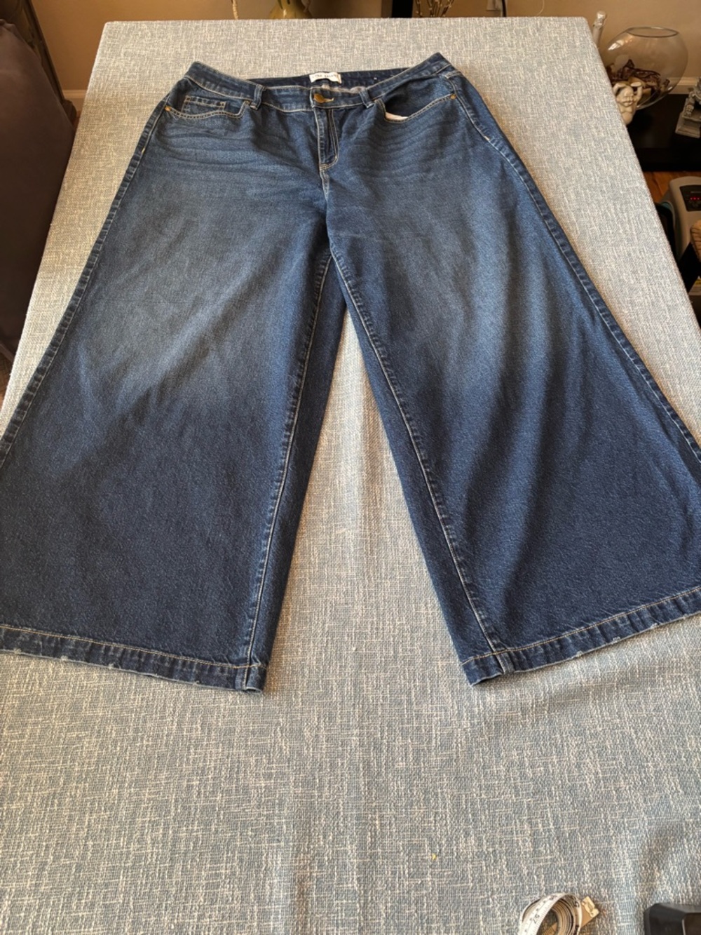 Lane Bryant Wide-Leg Jeans in Dark Blue Denim